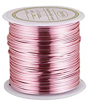 PandaHall 26,3 fot fläckbeständig koppartråd, 20 Gauge smyckestråd för smyckestillverkning (roséguld)