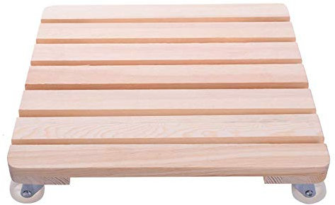 WLVG Plant Roller 20 Kg Capacité de Charge - Plaque de Pin Rainuré - Terre Cuite - Rouleaux PP/Rouleau Intérieur/Rouleau Fleur/Aide au Transport pour Plantes, 30cm