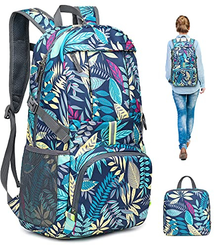 Luckits 35L Ultraleichter Faltbarer Rucksack Für Männer Frauen Wasserdicht Wandern Daypack Sicheres reflektierendes Design Wanderrucksack für Outdoor Camping Wandern Reisen Radschule