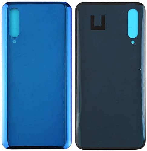 (KIT) Batteriskydd + dubbelsidigt lim kompatibelt med XIAOMI MI A3/Mi CC9e M1906F9SH M1906F9S reservdel 1 glas baksidesskydd baksida skal klistermärke blå