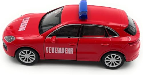 Welly Porsche Cayenne III PO536 Feuerwehr Rot 3. Generation Ab 2017 ca 1/43 1/36-1/46 Modell Auto, Ohne Wunschkennzeichen