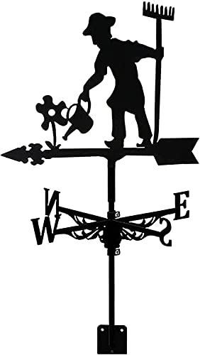 LIRONGXILY Wetterhahn fürs Dach Wetterhahn Metall Retro Metall Weathervane Haus Windschaufel Outdoor Dach Wind Messwerkzeug Dekor Wetter Vane Yard Indiing Windrichtung