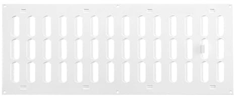 Rejilla de ventilación de aire de metal blanco, 500 mm x 200 mm, con obturador ajustable, cubierta plana rectangular moderna para conductos