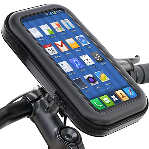 FIBOUND Support Téléphone Vélo Etanche, Support Smartphone Universel Sacoche Vélo Guidon avec Écran Tactile Transparent, Sacoche Vélo Cadre du Moto Scooter pour Smartphone sous 6,3 Pouces.