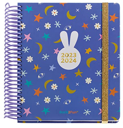 Miquelrius - Schülerkalender 23-24, September 2023 bis Juni 2024, Größe 15,5 x 18 cm, Tagesansicht, Universe, Spanisch-Englisch-Portugiesisch