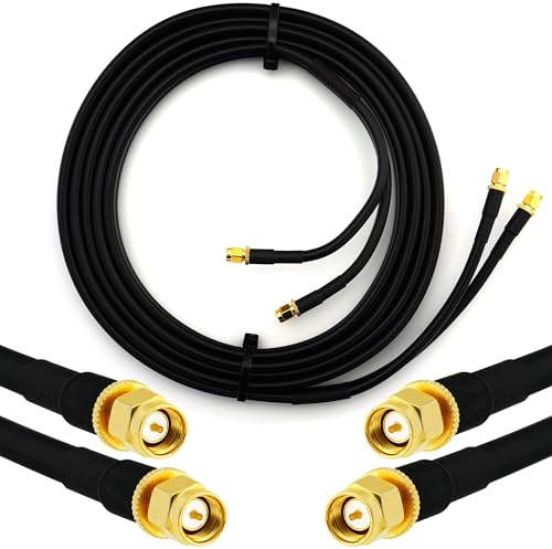 RANGEFUL 5m SMA Maschio a SMA Maschio Cavo Coassiale Doppio — Twin HF-240 (equivalente a LMR 240) prolunga per LTE Antenna esterna 4G 5G 6G Modem Amplificatore GSM Router WIFI Ripetitore cellulare