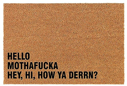 Welcome Doormat Coco Coir Door Mat Gift Hello, Hey, Hi, How Ya Derrn Corner Funny (24 x 16)