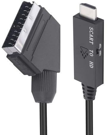 Xingdianfu SCART zu HD Kabel, SCART zu HDMI Konverter, SCART auf HDMI Adapterkabel mit USB Stromkabel für Audio Video
