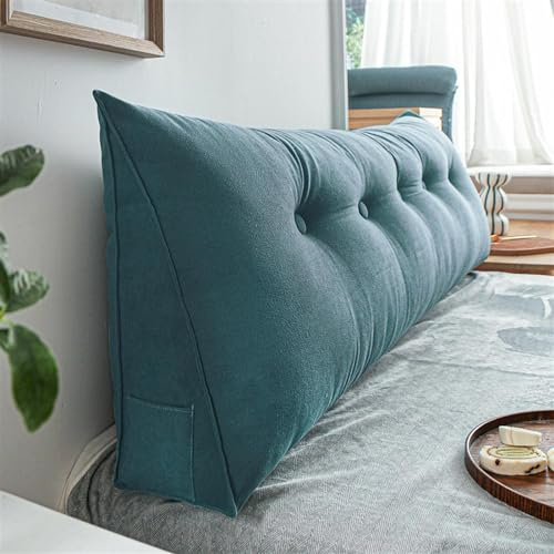 Stor Kudde Kudde För Läsning Av Huvudskivor Sängstödkudde Triangelhuvud Backup Backup Förstärkning Stöd För Sovrum Bäddsoffa(180 x 50 x 20 CM,Blue 1)