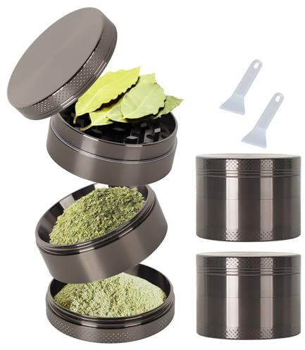 Grinder, lot de 2 moulins à herbes, broyeur pour épices, broyeur en acier inoxydable pour herbes sèches