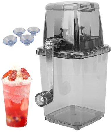 Broyeur à Glace Manuel, Broyeur à glace manuel portable, Machine à Glace Pilée, broyeur à glace manuel à manivelle, Broyeur à Glace pour Cocktails, Hachoir à Glace pour Cocktails Smoothies, Noir