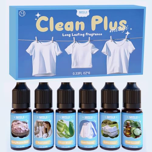 MISIJI Set di oli essenziali per diffusori,Aromaterapia Umidificatori Candele Fai da Te,Savon de cerisier,Cucurbitacine fraîche,Nettoyage océan,Lin fraîche,Aloe fraîche,Extra nettoyage