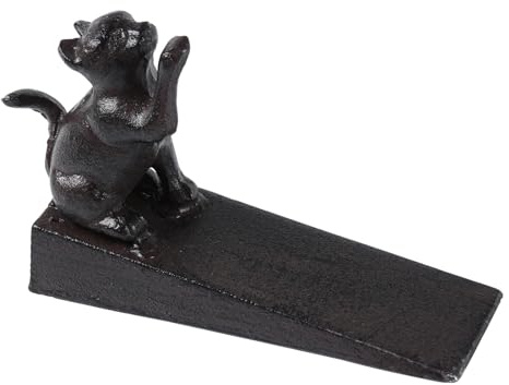 Notakia Türstopper Katze, Gusseisen, Schwarz, 1 Stück, Vintage-Optik | Schwarzer Türstopper in Katzenform aus Gusseisen, für Türspalte bis ca. 1,7 cm, ohne Montage für Innentüren.