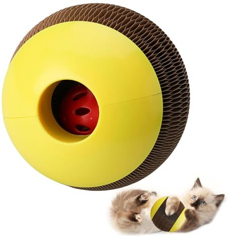 Setauoo Katzenminze-Ball, Wabenform, Kratzball, Spielzeug mit integrierter Glocke, kratzfestes Spielzeug für Katzen, Kätzchen, Hunde, Haustiere, reduziert Fettleibigkeit und Einsamkeit