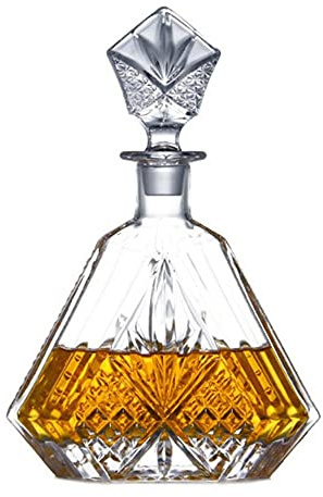 Vinkaraff, Whiskykaraff i glas med glaspropp, blyfri kristallkaraff för alkohol, vin, skotsk, konjak eller bourbonkaraff (Färg: G)