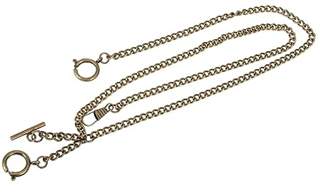 SAFIGLE Taschenuhrkette Aus Bronze 44 Cm Mit Robustem Klauenverschluss Klassische Metall Kette Für Herren Und Damen Taschenuhren Zubehör