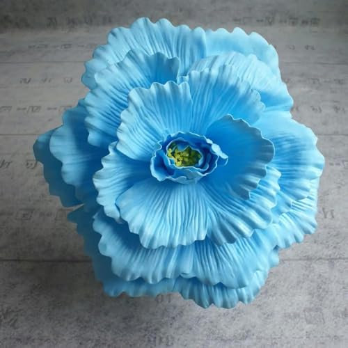 ZFISH 30 cm riesige PE-Schaumrose, künstliche Blumen, Zweig, Hochzeitshintergrund, Dekoration, Pfingstrose, Gartenwand, Straße, Bühne, Partyzubehör, blau, B