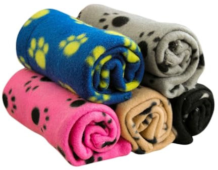 BUGUUYO 5stücke Warmes Haustierdecke Paw Dog Decke Katze Wärmende Schlafmatte Für Haustiere Gemischte Farben Flauschiges Beidseitiges Design Für Kalte Winternächte