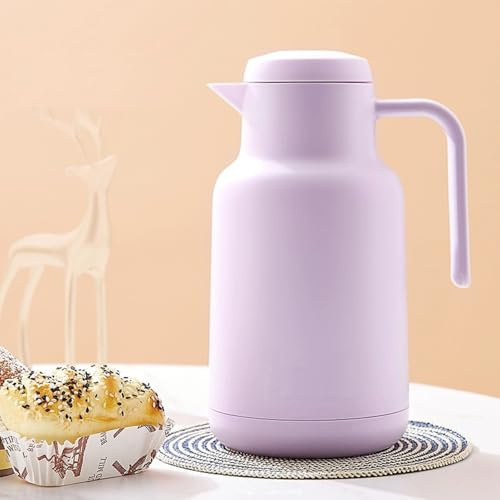 1000ML Coffee Carafe Thermal Tea Pot for Keeping Hot & Iced Cold - Vacuum Insulated - Leakproof Coffee Dispenser - Cool Touch Handle & Lid - BPA Free(Purple)