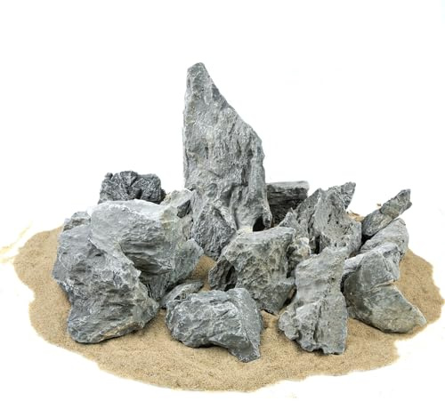 VIALIA Seiryu Steine 5 kg Mix S-XL, Aquarium Steine für Aquascaping | Mini Landschaft Deko zur Gestaltung einer natürlichen Felslandschaft, Ideal für Aquarium & Terrarium, Leicht kalkhaltig