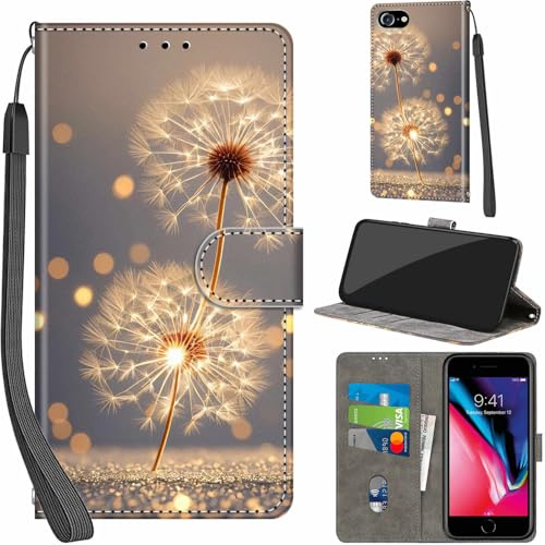 Handyhülle für iPhone SE2 / SE3 / 7 / 8 Leder Wallet Tasche Türkis | 3 Kartenfächer & 1 Geldfach, Magnetverschluss, Ständerfunktion, robuste premium PU leder klapphülle für iPhone 7 / 8 / SE