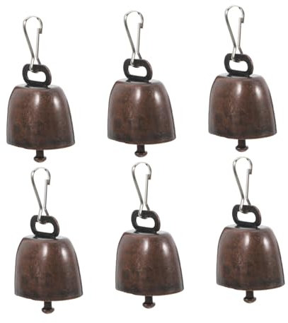 BESPORTBLE 6stücke Kuhglocken aus Bronze Tierglocken zum Verzieren Weideglocken für Dekoration DIY-Glocken für Bastelprojekte Klarer Klang für Haustieraccessoires