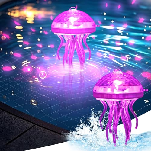 ACAREY Solar Schwimmende Poolbeleuchtung mit RGB Farbwechsel, Solar Teichbeleuchtung Schwimmende Poollichter, Wasserdichtes LED Pool Zubehör Für Außen, Schwimmbäder, Teiche, Gartendeko (2 Stück C)