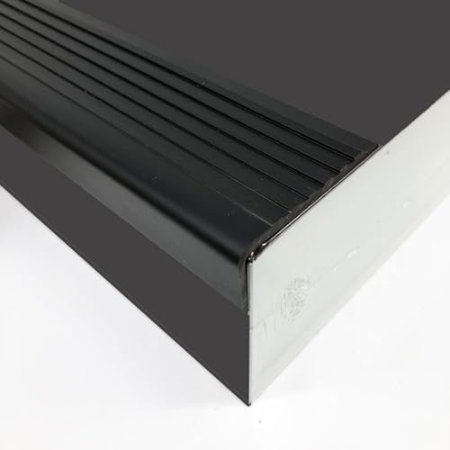 Zenithuxe Profilo Angolare PVC per Scale 6cm x 2,5cm - Strisce Antiscivolo Autoadesive a Forma di L - Bordo Gradini in Gomma Tagliabile - Protezione Antiscivolo per Scale Interne/Esterno