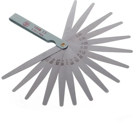 Spessimetro a lamelle Calibro di spessore metrico 0,02-1 mm Set di misuratori di spessore Valvole Fogliame di valvole Spazio for sonda di misurazione Spazio per candele, valvole, pistoni, chitarre