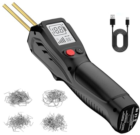 500W Plastic Welding Kit with LCD Display, Wireless Plastic Welder with 200 PCS Hot Staples, 5000mAh USB Rechargeable Plastic Repair Kit for Repairing Broken Cracked Plastic Parts