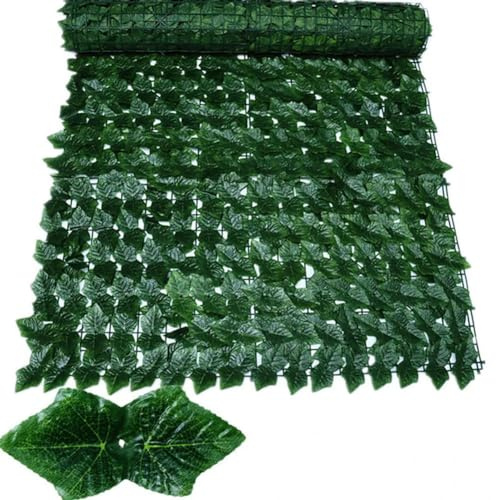 Brise-vue en lierre artificiel pour balcon, décoration extérieure, mur de feuilles colorées, 50 x 400 cm, idéal pour le jardin, la terrasse et la clôture