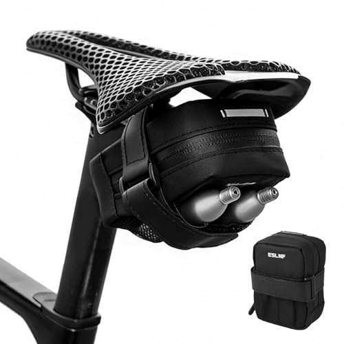 Vxcvzv 1 Stück Satteltaschen für Fahrrad, Wasserdicht Mini Satteltasche Rennrad, Tragbare Schwarz Satteltaschen für Mountainbikes Rennräder Citybikes (12x9x5cm)
