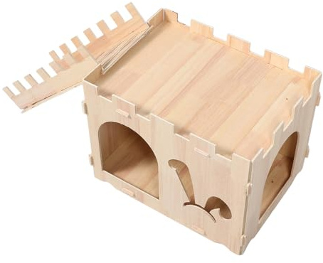 ERINGOGO Meerschweinchenhaus aus Holz mit Kletterleiter und Plattform für Kaninchen und Meerschweinchen zum Erkunden und Ausruhen Einfach zu Montieren für Kleintiere und Nagetiere