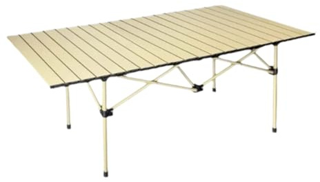 Tavolo da campeggio pieghevole portatile in acciaio al carbonio, multiuso, tavolo rettangolare per picnic all'aperto, campeggio, escursionismo, tailgating e barbecue, leggero e