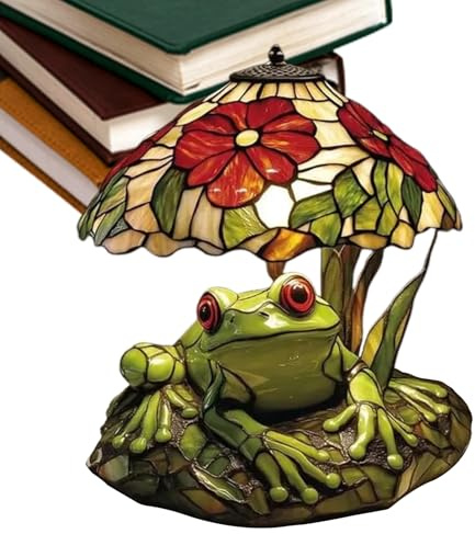 manhegari Decorative Lamp | LED Reading Light Home Decor | Frog Table Lamp - for Nursery Desk Nightstand Kitchen Counter Office Bookshelves
