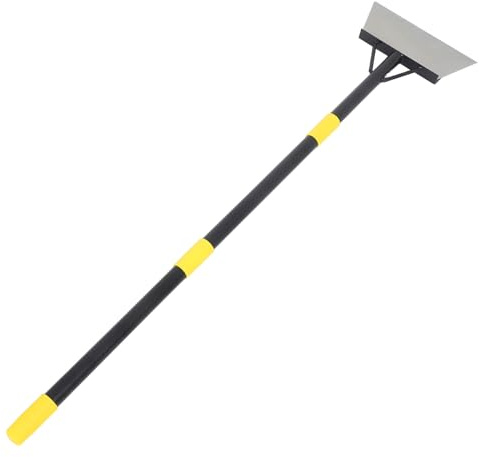 Sewroro Raschietto per Impieghi Gravosi Manico Regolabile 127 CM Pala da Scavo Multifunzione in Metallo per Diserbo Pulizia Bordi Prato e Rimozione Neve Utensile Giardinaggio per