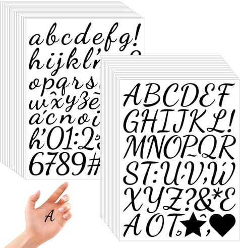 MUWINC 1 Zoll Selbstklebende Buchstaben Aufkleber Groß Handmade Set