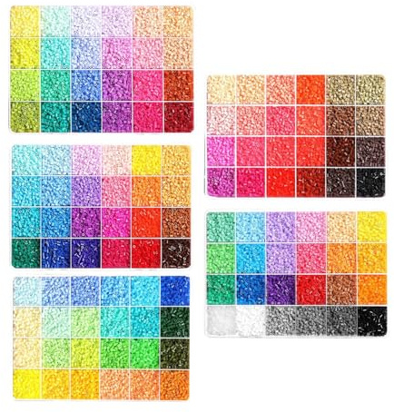 Oshhni 5er-Pack Bügelperlen-Set für Bastelarbeiten, 2,6 mm Eisenperlen | Mini Bügelperlen für, Erwachsene und Partys, Familienzeit DIY Geschenke