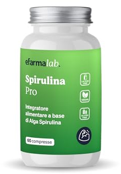 eFarmaLab Spirulina Pro Integratore Ricostituente con Alga Spirulina | Energia e Vitalità | Supporto Antiossidante | 60 Compresse | Made in Italy