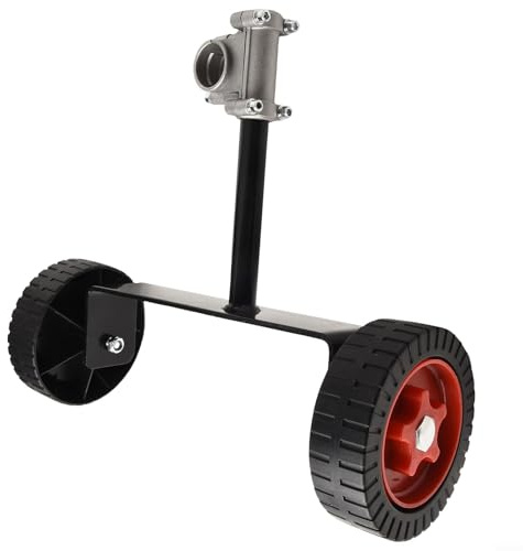 Walk Behind - Ruota di spinta per decespugliatore, angolo e altezza regolabili a 180° (35-45,7 cm), per tubi dell'albero da 26 mm e 27 mm, nero (28 mm)
