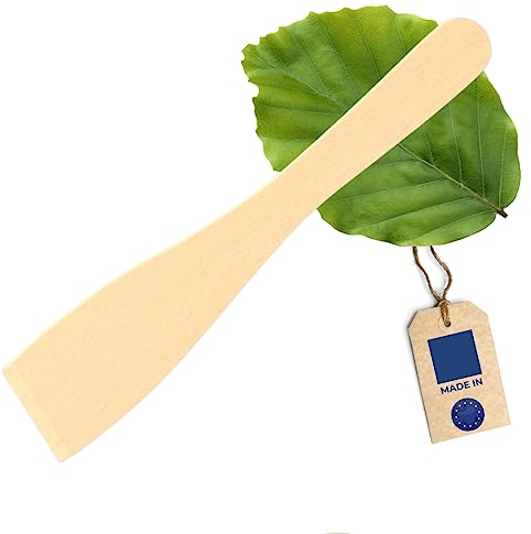 HOFMEISTER® - Spatola da cucina antibatterica, 25 cm, resistente al calore e privo di plastica, non graffia le padelle rivestite, senza plastica nel cibo, prodotto 100% UE, in legno di faggio