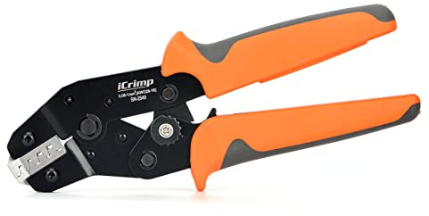 iCrimp SN-2549 Crimpadora Manual con Trinquete, 0.08-1.0mm², JST, Dupont | Compatible con XH2.54, KF2510, 2.8/3.0/3.96/4.8. Rango AWG 28-18. Mandíbulas Wire-EDM. Ideal para bricolaje y uso manual