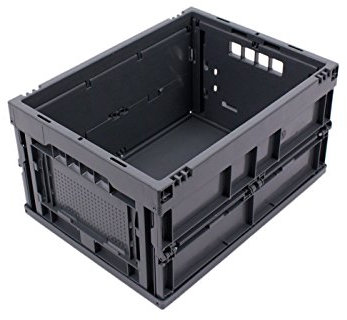 DieKlappbox – Cassa pieghevole robusta 20L, contenitore richiudibile per spesa e trasporto, plastica riciclata 60%, Made in Germany, certificata TÜV, 40x30x22 cm, grigio