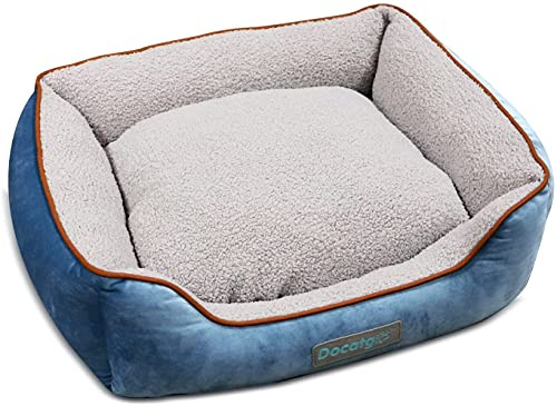 Docatgo Hundebetten für mittlere Hunde,60 * 50 * 18 cm Hundebett,waschbar hundebett hundekissen,Grosse Hunde hundekorb mit Wendekissen,Hundesofa, Hundematte, rutschfest,klein Hund hundekörbchen