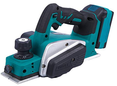 GMtes Rabot électrique à Batterie, Rabot sans Fil 18 V 3-1/4 Pouces, Profondeur de Coupe maximale de 2 mm (Comprend Une Batterie au Lithium Rechargeable de 4,0 Ah et Un Chargeur),1 Battery