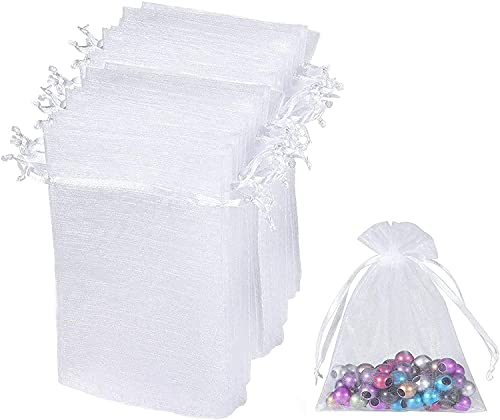 DAIRF Organzasäckchen 50 pcs Gift Bags ，Schmuckbeutel Kordelzug ，Organza Bag， Geschenkbeutel Klein zum Befüllen Für Festival süßigkeiten Party Und Hochzeit Beutel Lavender Bags(7x9)