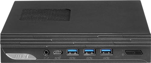 MSI PRO DP10 13M-002EU Mini PC (SFF) - Intel Core i5-1340P CPU, 8GB DDR4 Memoria, 512GB M.2 SSD Storage, Quad Display(Thunderbolt 4,HDMI 2.0b,DP 1.4,VGA), Wi-Fi 6E, Bluetooth 5.3-Negro, Windows 11 Pro