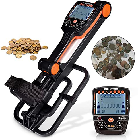 Détecteur de métaux, détecteur de métaux Pliable Pinpointer, Ultimate Treasure Hunter avec Pinpointer, Grand étanche 9,8, léger et Pliable pour Un Voyage Facile, idéal pour détecter l'or, Les pièces