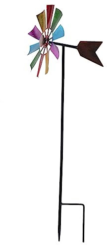 Angoily Iron Art Rotatory Windmill Ornament Garden Decor for Courtyards Eye-catching Wind for Outdoor Spaces Smooth Fade-resistant Design for Garden Layout and Scene Enhancement
