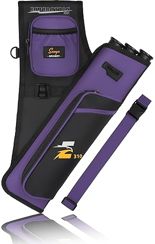 Sunya Bogenschießen Köcher für Pfeile. Pfeilköcher seitenköcher bogenköcher. Inklusive Taschen für Zubehör für das Bogenschießen und Nylon Gürtel.
